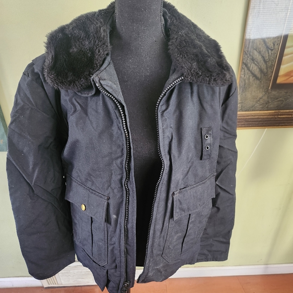 Golden Fleece Navy Heavy-Duty Jacket Men’s Large (42) | Removable Fur Collar